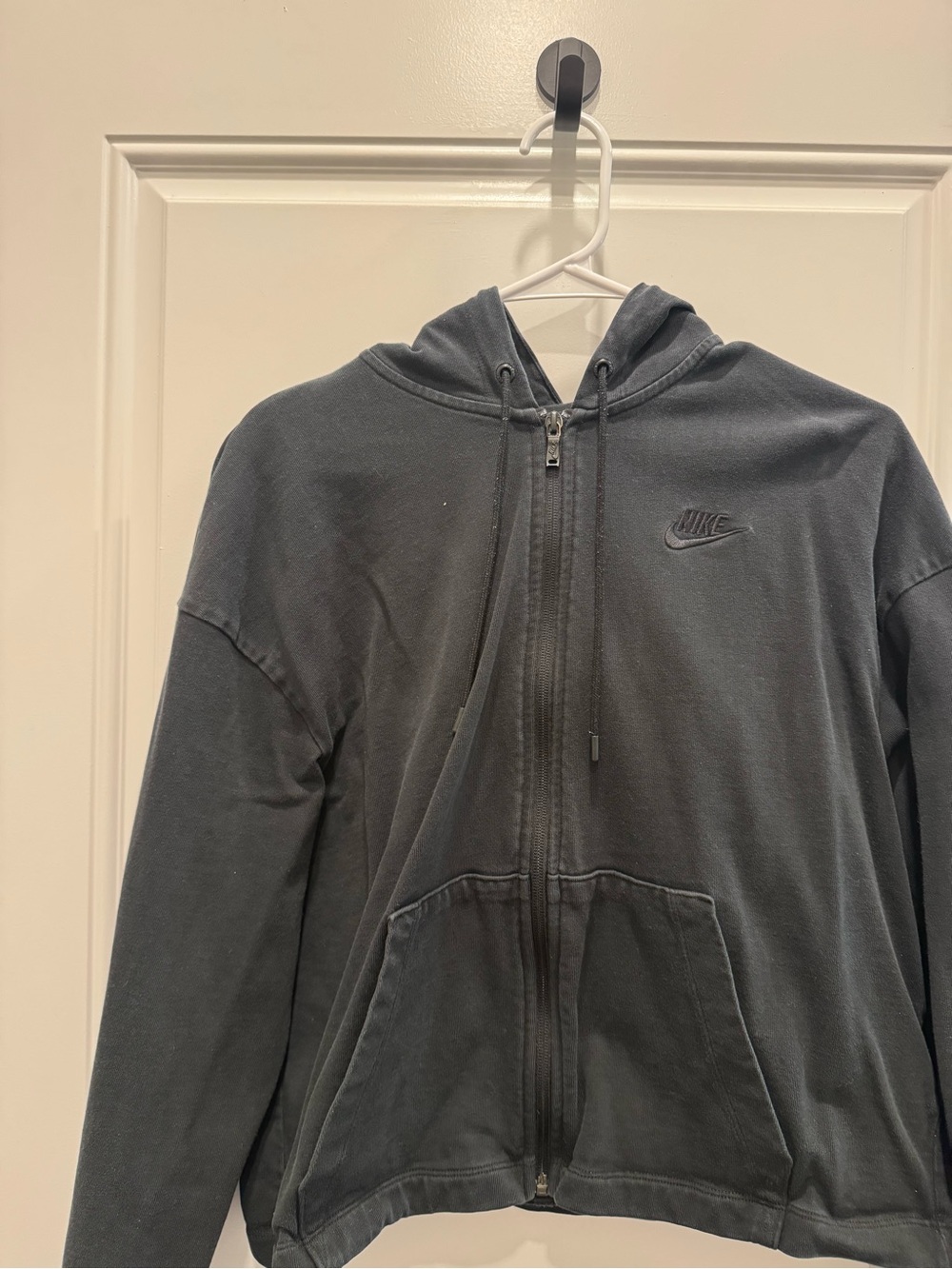 Nike Charcoal Gray Full-Zip Hoodie with Hood